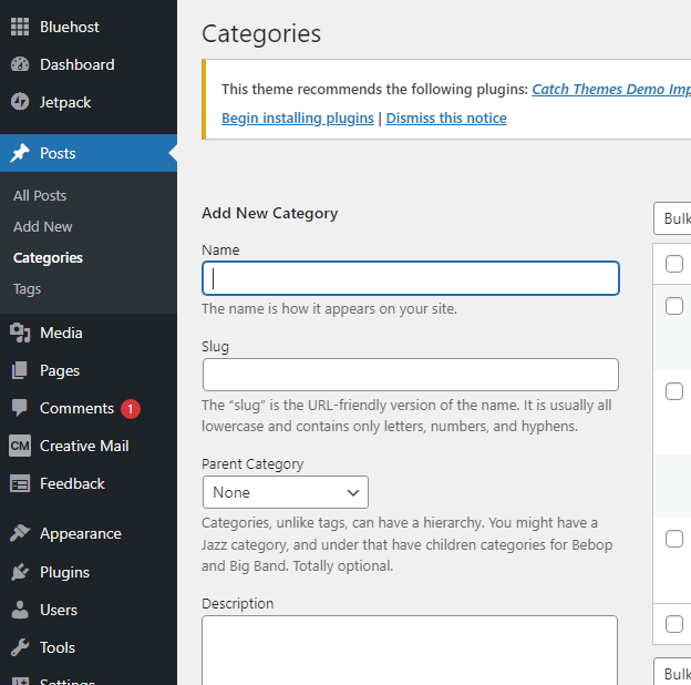 Create a blog