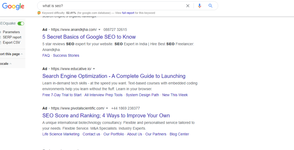 paid or sponsored ads