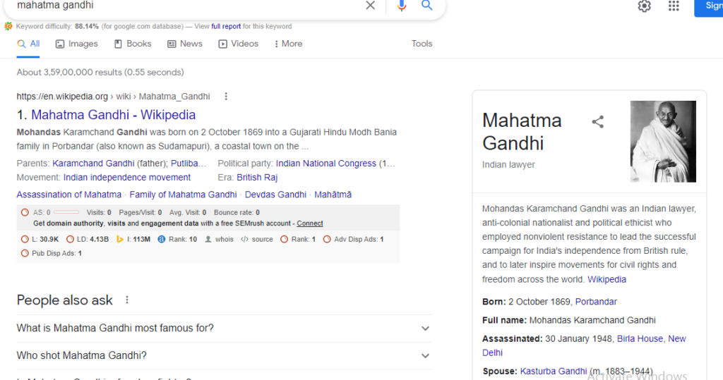 what is SERP - knowledge panel