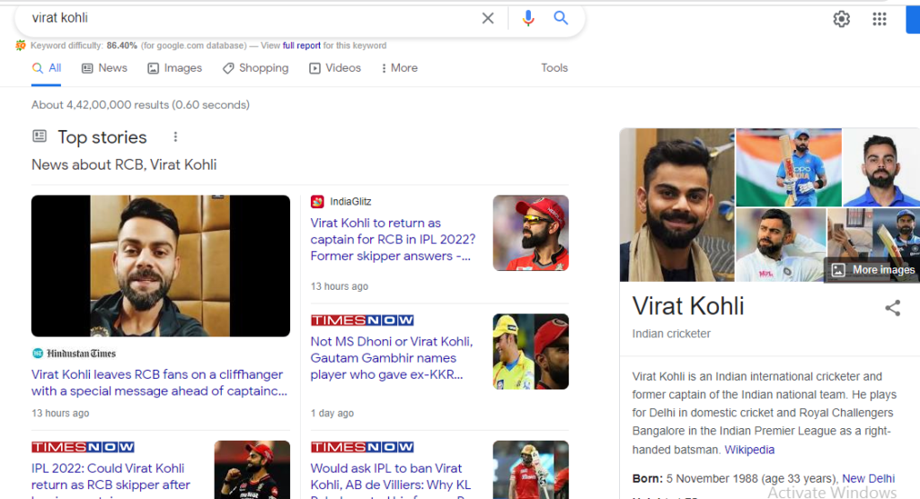 top stories on SERP