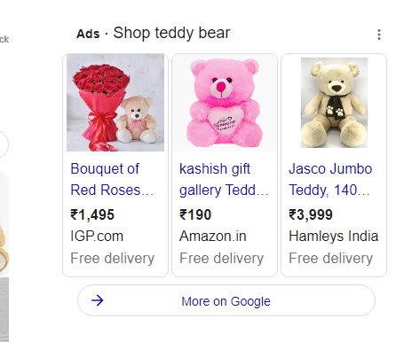 types of google ads - shopping ads